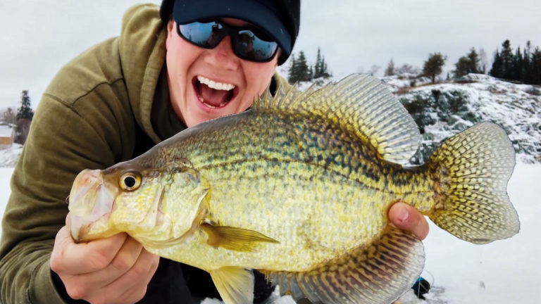 ice fishing for big slab crappies